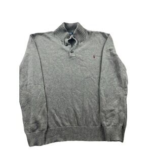 Polo Ralph Lauren Pullover Heavy Knit Sweater Pony Button Mock Neck Men's XXL